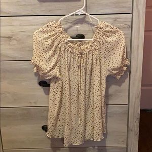 Cream speckled blouse